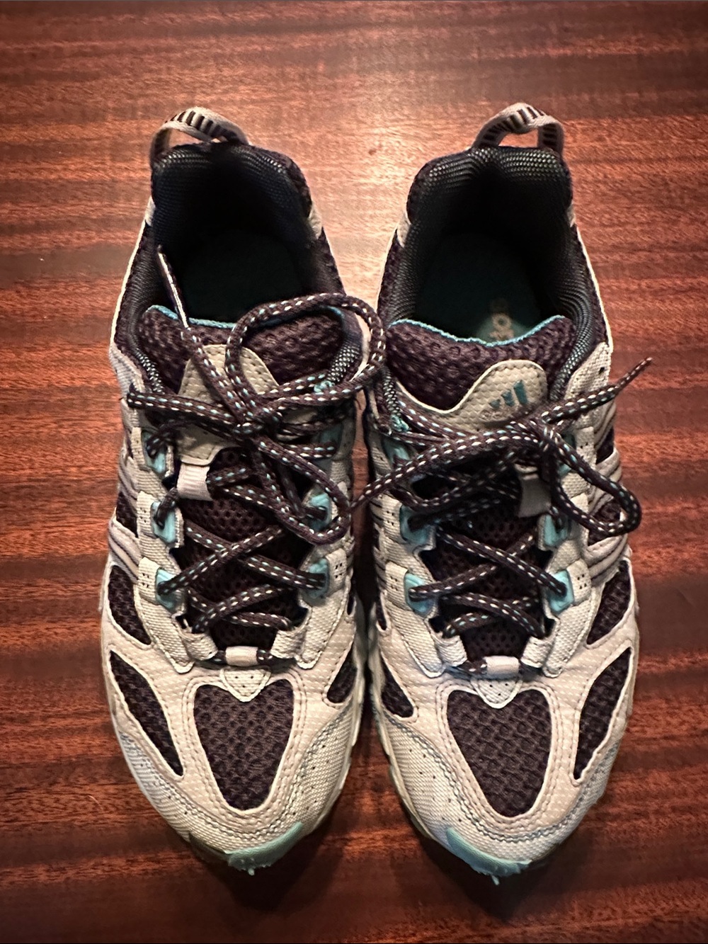 adidas Black and Light Blue Running Shoes - Cushioned Traction Outsole